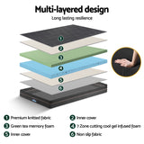 Giselle 18cm Memory Foam Mattress Green Tea Foam Cool Gel Foam Mattresses Single - 45-Degree Angle