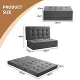 Giselle Double Folding Mattress 15cm Foldable Foam Portable Guest Sofa Bed Camping Mat - Side View