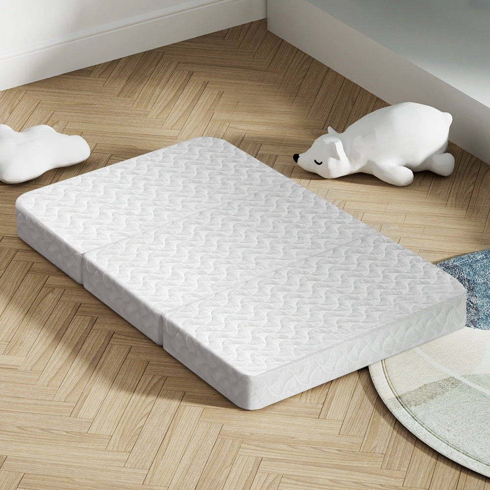 Giselle Bedding Portable Foldable Foam Mattress for Baby - White Cot Bed