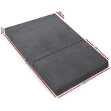 Giselle Bedding Foldable Mattress Folding Foam Bed Mat Double Grey - Front View