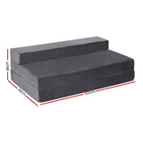 Giselle Bedding Foldable Mattress Folding Foam Bed Mat Double Grey - Side View
