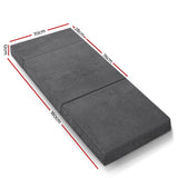 Giselle Bedding Foldable Mattress Folding Foam Bed Mat Single Grey - Front View