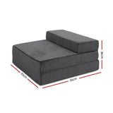 Giselle Bedding Foldable Mattress Folding Foam Bed Mat Single Grey - Side View
