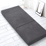 Giselle Bedding Foldable Mattress Folding Foam Bed Mat Single Grey - Close-Up Angle