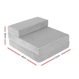 Giselle Bedding Foldable Mattress Folding Foam Bed Mat Light Grey - Side View