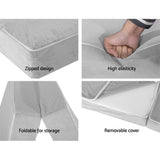 Giselle Bedding Foldable Mattress Folding Foam Bed Mat Light Grey - Rear View