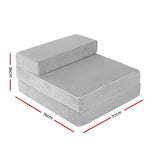 Giselle Bedding Foldable Mattress Folding Foam Bed Mat Light Grey - Top-Down View