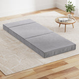 Giselle Bedding Foldable Mattress Folding Foam Bed Mat Light Grey - Low Angle