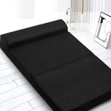 Giselle Bedding Foldable Mattress Folding Foam Bed Mat Double Black - Close-Up Angle
