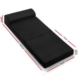 Giselle Bedding Foldable Mattress Folding Foam Bed Mat Black - Front View