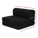 Giselle Bedding Foldable Mattress Folding Foam Bed Mat Black - Side View