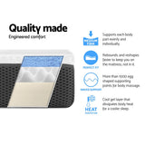 Giselle Bedding Memory Foam Mattress Bed Cool Gel Non Spring 21cm Queen - 45-Degree Angle