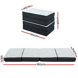 Giselle Bedding Foldable Mattress Folding Foam Sofa Bed Mat Bamboo - Side View