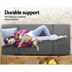 Giselle Bedding foldable foam single mattress in dark grey, removable zipped cover