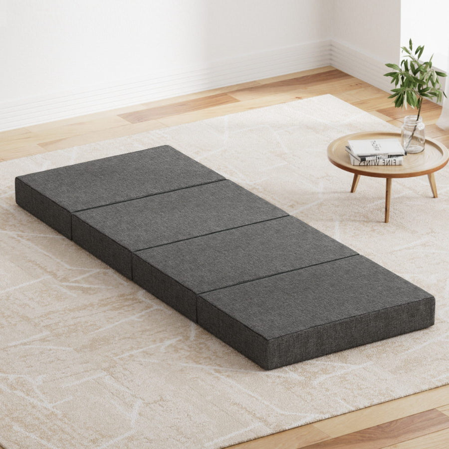 Giselle Bedding foldable foam single mattress in dark grey