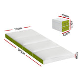 Giselle Bedding Foldable Mattress Folding Foam Single Green - Front View