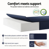 Giselle Foldable Mattress Folding Foam Mattresses Portable Floor Mat Blue Double - 45-Degree Angle