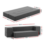 Giselle Bedding Foldable Mattress Folding Foam Sofa Bed Chair Grey - Front View
