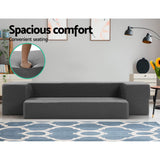Giselle Bedding Foldable Mattress Folding Foam Sofa Bed Chair Grey - Side View