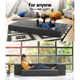 Giselle Bedding Foldable Mattress Folding Foam Sofa Bed Chair Grey - Top-Down View