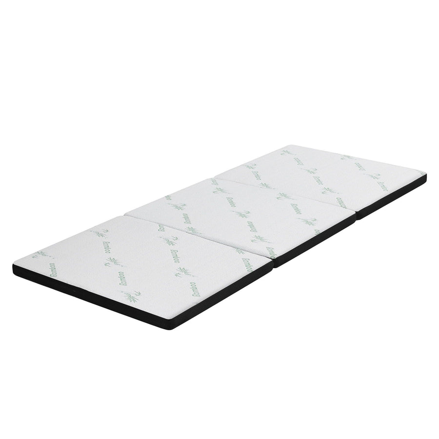 Giselle Folding Mattress 5cm Single Foldable Foam Bamboo Portable Camping Guest Bed Mat