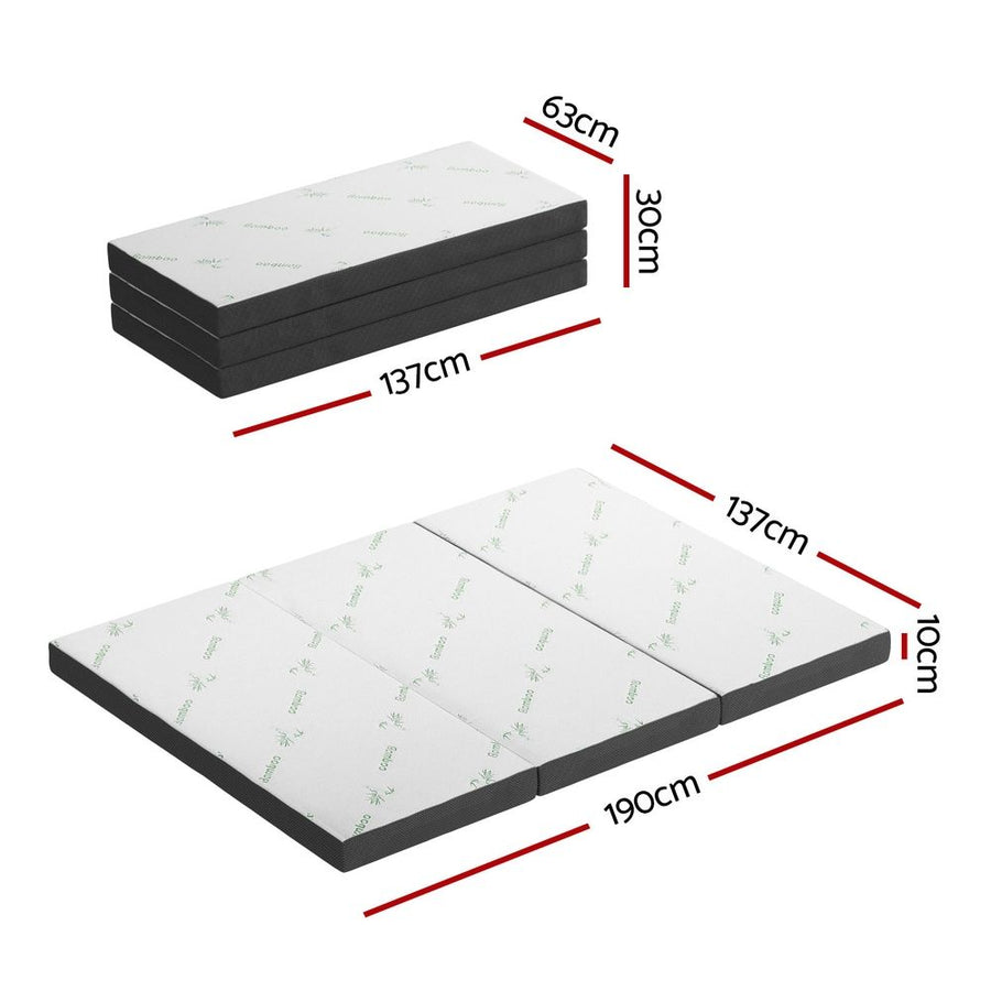 Giselle Bedding Foldable Mattress Folding Foam Double Bamboo, image 3