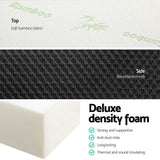 Giselle Bedding Foldable Mattress Folding Foam Double Bamboo - Rear View