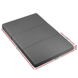 Giselle Bedding Foldable Mattress Folding Foam Double Grey - Front View