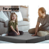 Giselle Bedding Foldable Mattress Folding Foam Double Grey - Rear View