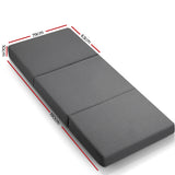 Giselle Bedding Foldable Mattress Folding Foam Bed Single Grey - Front View