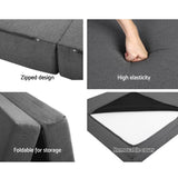 Giselle Bedding Foldable Mattress Folding Foam Bed Single Grey - Rear View