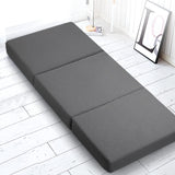 Giselle Bedding Foldable Mattress Folding Foam Bed Single Grey - Close-Up Angle