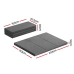 Giselle Bedding queen tri-fold foam mattress in dark grey, faux linen cover