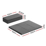 Giselle Bedding Foldable Mattress Folding Foam Queen Grey - Side View