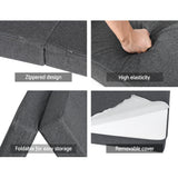 Giselle Bedding Foldable Mattress Folding Foam Queen Grey - Rear View