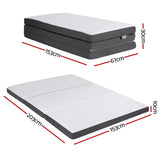 Giselle Bedding Foldable Mattress Folding Sofa Bed Tri-Fold Memory Foam Tencel Queen - Front View