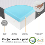 Giselle Bedding Foldable Mattress Folding Sofa Bed Tri-Fold Memory Foam Tencel Queen - Rear View
