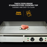 Thermomate Commercial Electric Griddle, 4400W 73x37cm Flat Cooking Surface