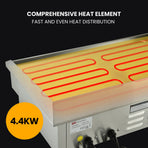 Thermomate Commercial Electric Griddle, 4400W 73x37cm Flat Cooking Surface