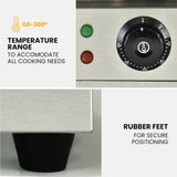THERMOMATE Commercial Electric Griddle, 4400W 73x40cm Half Ribbed Dual Surface