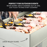 THERMOMATE Commercial Electric Griddle, 4400W 73x40cm Half Ribbed Dual Surface - Extra Image