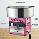 EUROCHEF 1100W Commercial Fairy Floss Machine, Cotton Candy Maker - Front View