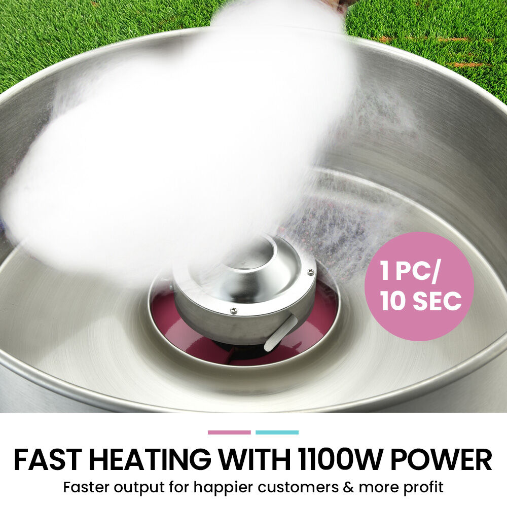 EUROCHEF 1100W Commercial Fairy Floss Machine, Cotton Candy Maker