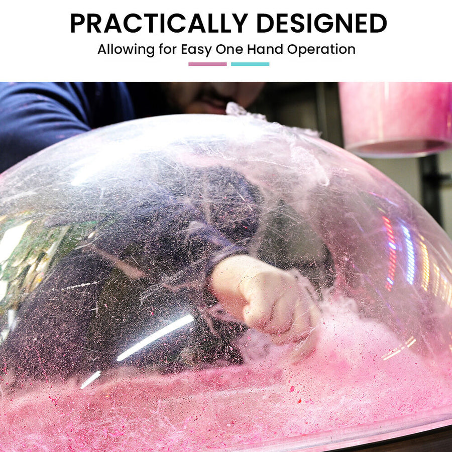 EUROCHEF Commercial Fairy Floss Cotton Candy Maker Machine Bubble Cover 52cm