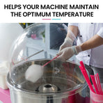 EUROCHEF Commercial Fairy Floss Cotton Candy Maker Machine Bubble Cover 52cm
