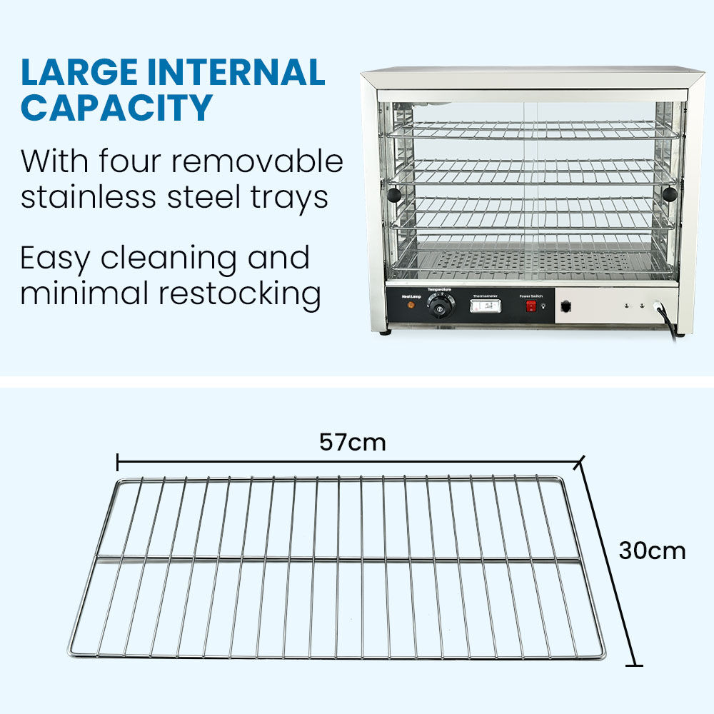 EUROCHEF Electric Food Warmer Display, 1000W, 4-Tier Stainless Steel