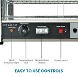 EUROCHEF Electric Food Warmer Display, 1000W, 4-Tier Stainless Steel - Top-Down View