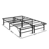 Artiss Folding Bed Frame Metal Base - Double - Front View