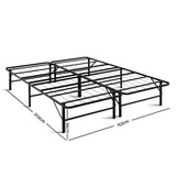 Artiss Folding Bed Frame Metal Base - Queen - Front View