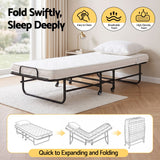 ARTISS Folding Bed with Mattress, Portable Rollaway 150kg Capacity 190CM - 45-Degree Angle